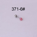 Stainless steel cartilage earring with a pink synthetic opal bead and silver ball end - Dark Blue Opal Style (371-6#)
