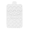 Detailed view of white heart-shaped silicone suction cup pad for mobile phones - White