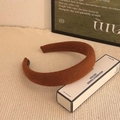 Thick dark brown velvet headband with soft plush texture for a cozy winter style - Caramel Knit