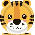 Tiger shaped disposable paper plate for jungle safari theme party decoration - Tiger / Small Plate Set