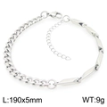 Silbernes Edelstahl-Panzerarmband mit geometrischen rechteckigen Gliedern für Herren - Silber (KB203145-Z)