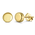 Minimalist round stud earrings in polished gold plated S925 sterling silver style - Gold Disc Style (APE41-14K)