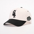 Berretto da baseball vintage beige e nero con ricamo laterale 9999 World Series - Regolabile / Crema/Nero