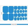 Detail showing 22 pieces of solid bright blue adhesive toenail polish wraps on white background - YMZ282-Blue