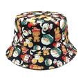 Détail du chapeau bob noir avec motifs de pandas et d'animaux imprimés - Imprimé Animal-Noir (2#)