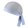 Détail du bandana de pirate bicolore montrant la texture grise et les liens bleus - Gris Clair et Bleu Clair