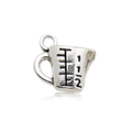 Silver vintage measuring cup charm for medical jewelry diy necklace and bracelet - Antique Silver Measuring Cup 14x14mm