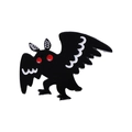 Gothic Mottenmann Emaille-Anstecker mit roten Augen und schwarzen Flügeln für Halloween - Hockende Pose Stil (xz8422)