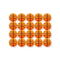 Set of 20 mini orange foam toy basketballs arranged in a 4x5 grid for stress relief - Orange Basketball