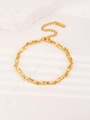 Elegant gold twisted chain bracelet featuring textured rectangular links and lobster clasp - 18K Gold Plated Twisted Chain (10541)