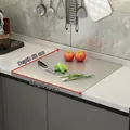 Stainless steel pastry board 90x58cm with a folded edge for kitchen countertop protection - 58x90cm