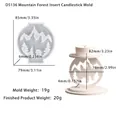 Stampo in silicone con silhouette di montagna e foresta per portacandele e resina - Stampo Placca Foresta di Montagna