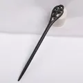 Ebonized wood hair pin featuring exquisite hollow carving and 18cm long vintage style - Meet