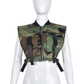 Women's cropped camouflage cargo vest with adjustable straps and utility pockets - XS / Infantry Camouflage
