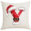 Christmas pillowcase with letter Y design featuring festive Santa hat and red theme - Letter Y
