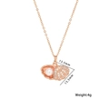 Roségoldene Muschelkette mit Perle und Strass, Abmessungen 13,5 mm x 13,5 mm, Gewicht 4g - Roségold