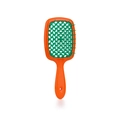 Orange and green honeycomb mesh hair brush for wet and dry detangling styling - Orange