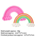 Silikonform Regenbogen und Wolke für Kuchendekoration und Bastelarbeiten, Größe Groß - Nr. 1 Groß / Rosa