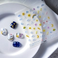 5D embossed nail stickers featuring rainbow clouds and stars patterns for manicure - Starry Sky Weather (TS-096)