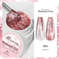 Misscheering pink platinum nail gel with glitter effect for professional nail art, 5g bottle - Sparkling Platinum Gel 01(001)