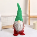 Nain de Noël debout avec bonnet en tricot nid d'abeille vert et corps en feutre - 37*14 cm / Vert
