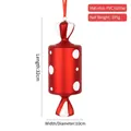 Red candy-shaped Christmas ornament with white polka dots, 32cm PVC hanging decoration - 32cm Cylindrical Polka Dot Candy