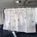 Car side window sunshade featuring cute bear prints and white polka dot fabric - Crown Bear