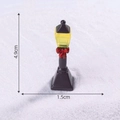 Miniature vintage brown street lamp with red bow for DIY Christmas landscape, 4.9cm high - Street Light