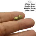 6mm antique bronze alloy spacer bead with lotus relief and 1mm hole for DIY jewelry - 14# Style