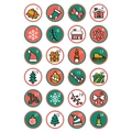 Christmas advent calendar stickers with numbered 1-24 red and green round labels - 14 Dreamy Christmas
