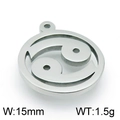 Cancer zodiac sign pendant in silver finish, 15mm diameter stainless steel DIY charm - Steel Cancer