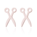 Minimalist scissors shaped stud earrings for women in elegant rose gold finish - 079 Scissors / Rose Gold