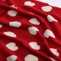 Red tweed wrapping fabric with white 3D plush hearts for Christmas gift packaging - White Heart Pattern 1.5*0.5m