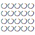 Set of 20 rainbow colored stainless steel jump rings for DIY jewelry necklaces - Colorful