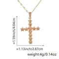 Cross pendant necklace in gold finish with pink star gemstone and thin lip chain - Style A1 (Hollow Cross/Pink Star)