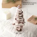 Handmade wool felt Christmas tree ornament with bells and wooden base for desktop decor - No. 10 (Large Layered Christmas Tree)