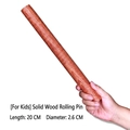 Rodillo de madera de ébano macizo para niños, tamaño 20cm x 2,6cm de grano natural - Rodillo para niños 20*2.5cm