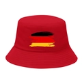 Stylish red bucket hat with German flag brushstroke design for outdoor sun protection. - M / 7# Paintbrush Flag - Red