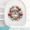 3D Santa Claus toilet lid sticker with colorful lights, size 27x27.5 cm for Christmas decor - Santa Claus