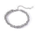 Detailed close-up of a silver stainless steel chunky chain bracelet with lobster clasp - Silver (31431)