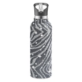 32oz vacuum insulated sports water bottle with zebra pattern rhinestones and straw - 350ml (12oz) / Zebra Stripes