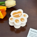 Cute cream-colored cat paw hair claw clip with orange-brown pads for ponytail styles - 6.7cm / Creamy White & Orange