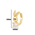 Golden bunny huggie earring with zircons, dimensions 1.65cm height by 0.63cm width - Zirconia Rabbit Style (413-10#) / Gold Yellow
