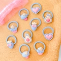 Elastici blu per capelli da bambina con ciondoli a cuore, fungo e cupcake in resina - 17# Fungo Blu / Set da 10 pezzi