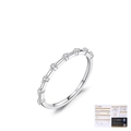 Luxurious S925 sterling silver band ring featuring seven brilliant round moissanite stones - US Size 5 / Eternity Band Style