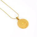 Collana placcata oro 18K con ciondolo a moneta segno zodiacale Cancro e catena sottile - Cancro