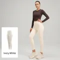 Legging de yoga taille haute en blanc ivoire avec coupe sculptante et tissu doux au toucher - S / Vert olive