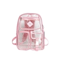 Rosa transparenter PVC-Rucksack wasserdicht mit großem Fassungsvermögen und Fächern - Rosa
