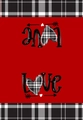 Absorbent Valentine's Day dish towel with Love heart design and red plaid pattern - Love Red Plaid Border(MB1-18)