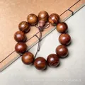Dunkelbraunes Rosenholz-Perlenarmband mit natürlicher Maserung im traditionellen Stil - 20mm 12Stk Feine Lochperlen